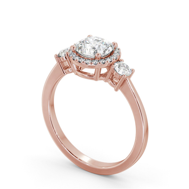Halo Round Diamond Engagement Ring 9K Rose Gold - Paddock ENRD229_RG_SIDE