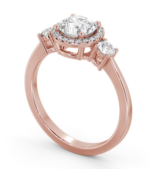 Halo Round Diamond Engagement Ring with Accent Diamonds 9K Rose Gold ENRD229_RG_THUMB1