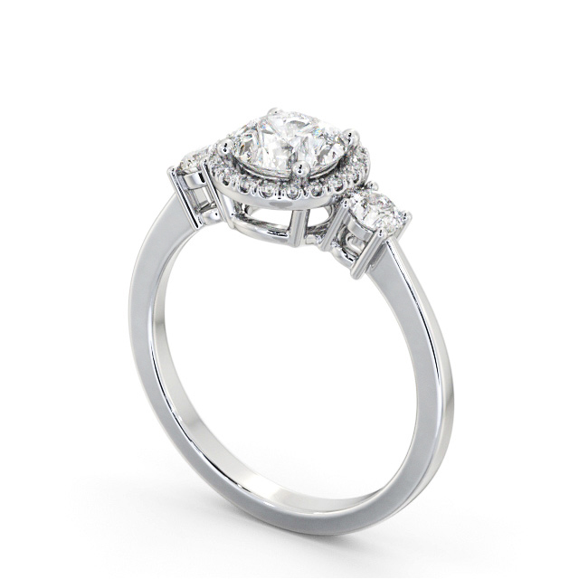 Halo Round Diamond Engagement Ring Platinum - Paddock ENRD229_WG_SIDE