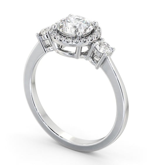  Halo Round Diamond Engagement Ring Platinum - Paddock ENRD229_WG_THUMB1 