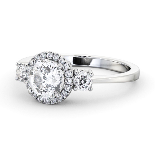  Halo Round Diamond Engagement Ring 9K White Gold - Paddock ENRD229_WG_THUMB2 