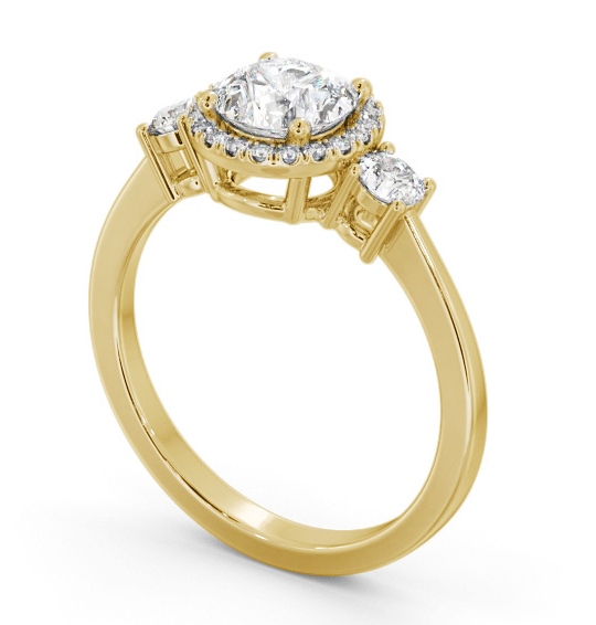  Halo Round Diamond Engagement Ring 18K Yellow Gold - Paddock ENRD229_YG_THUMB1 