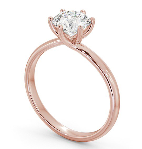 Round Diamond Twisted Head Engagement Ring 18K Rose Gold Solitaire ENRD22_RG_THUMB1