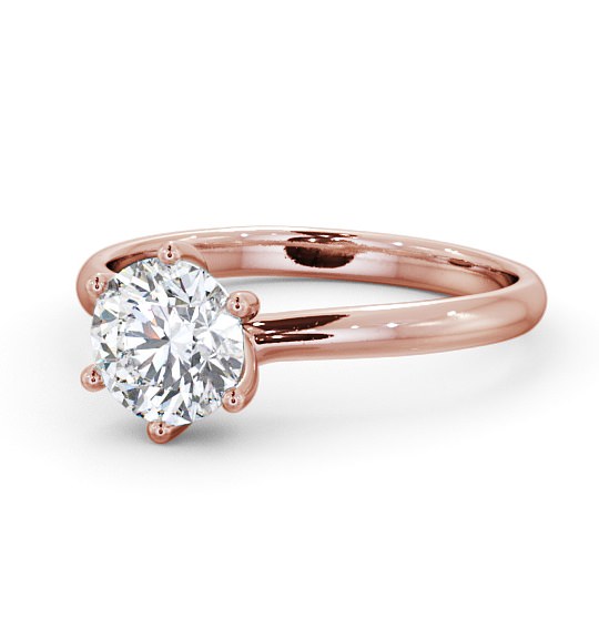 Round Diamond Twisted Head Engagement Ring 18K Rose Gold Solitaire ENRD22_RG_THUMB2 