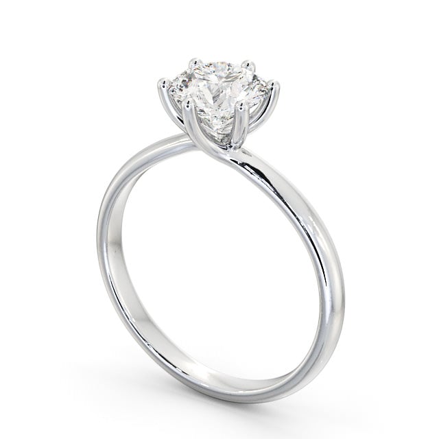 Round Diamond Engagement Ring 9K White Gold Solitaire - Flore ENRD22_WG_SIDE