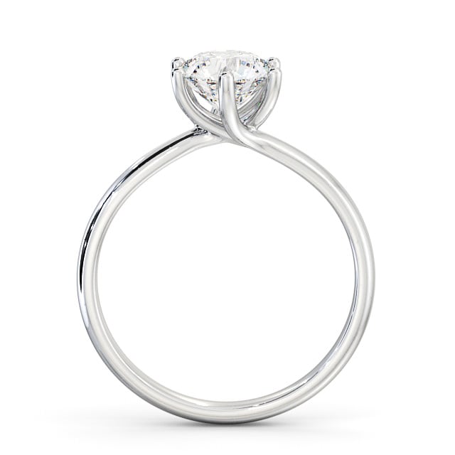 Round Diamond Engagement Ring Platinum Solitaire - Flore ENRD22_WG_UP