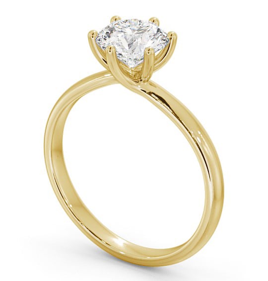 Round Diamond Engagement Ring 9K Yellow Gold Solitaire - Flore ENRD22_YG_THUMB1