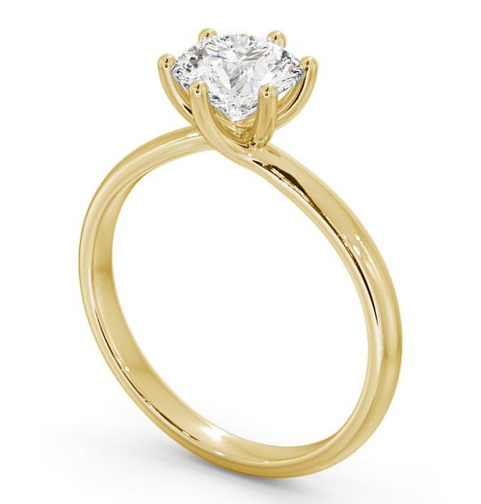 Round Diamond Twisted Head Engagement Ring 18K Yellow Gold Solitaire ENRD22_YG_THUMB1 