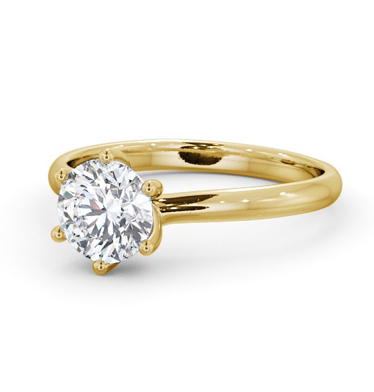 Round Diamond Twisted Head Engagement Ring 9K Yellow Gold Solitaire ENRD22_YG_THUMB2 
