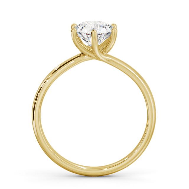 Round Diamond Engagement Ring 18K Yellow Gold Solitaire - Flore ENRD22_YG_UP