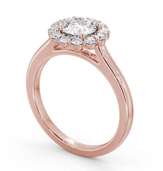 Halo Round Diamond Elegant Style Engagement Ring 18K Rose Gold ENRD230_RG_THUMB1 