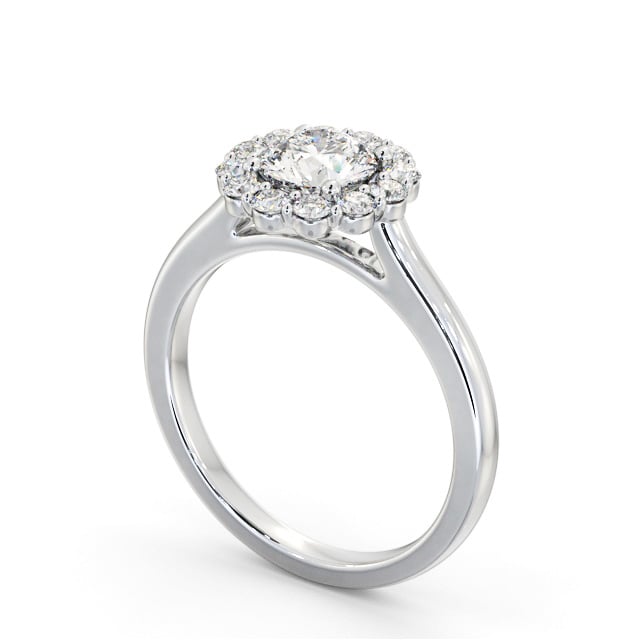 Halo Round Diamond Engagement Ring Platinum - Solis ENRD230_WG_SIDE
