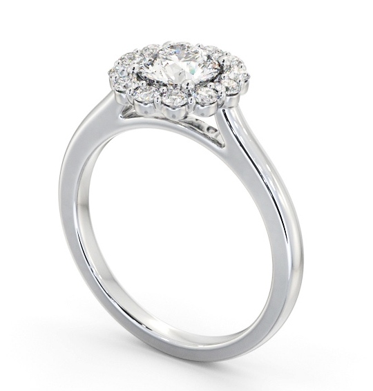 Halo Round Diamond Engagement Ring Platinum - Solis ENRD230_WG_THUMB1
