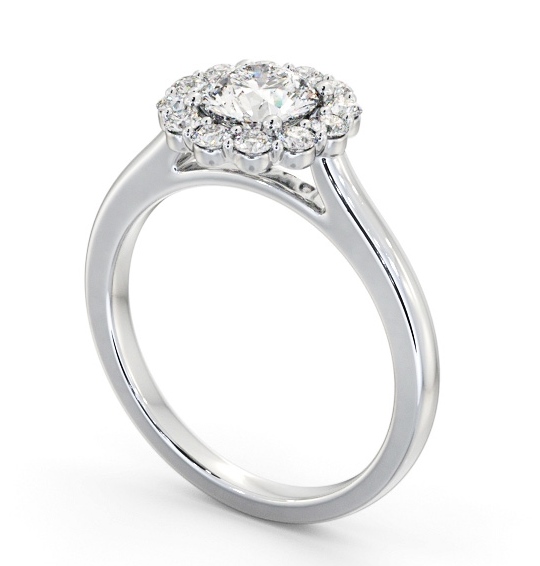 Halo Round Diamond Elegant Style Engagement Ring Platinum ENRD230_WG_THUMB1