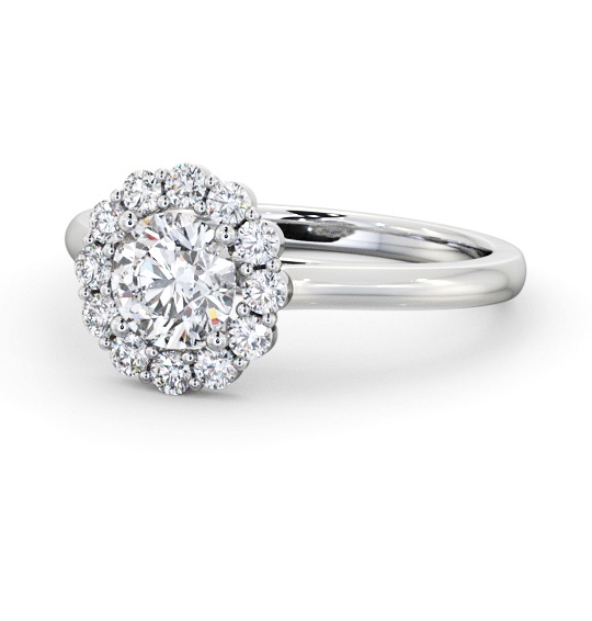  Halo Round Diamond Engagement Ring Platinum - Solis ENRD230_WG_THUMB2 