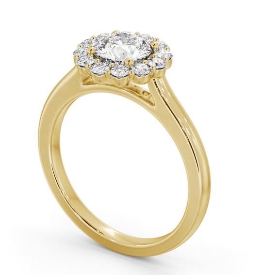  Halo Round Diamond Engagement Ring 18K Yellow Gold - Solis ENRD230_YG_THUMB1 