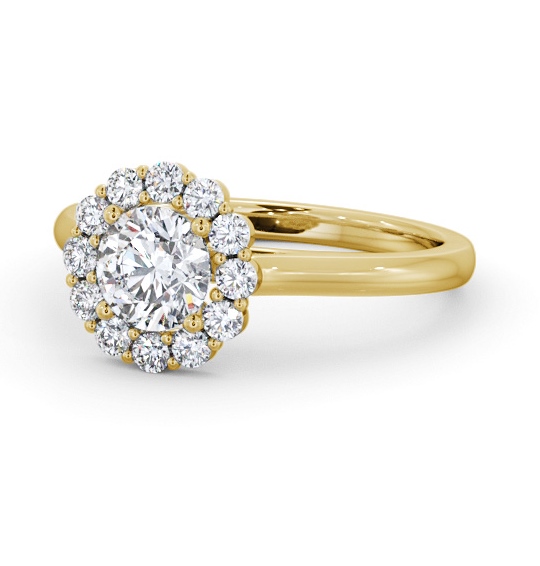  Halo Round Diamond Engagement Ring 18K Yellow Gold - Solis ENRD230_YG_THUMB2 