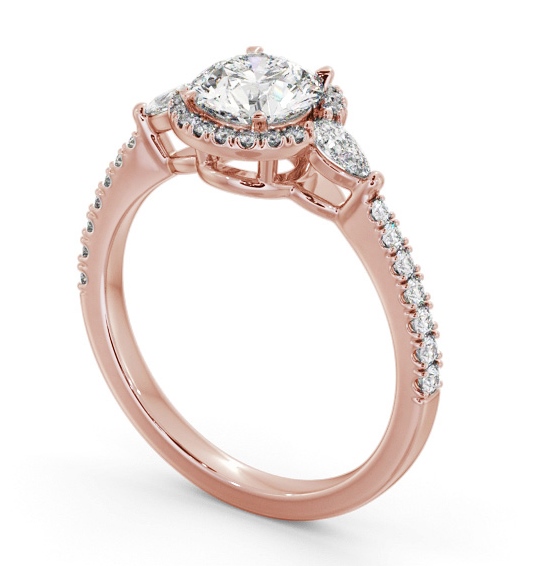 Halo Round with Pear Diamond Engagement Ring 18K Rose Gold ENRD231_RG_THUMB1