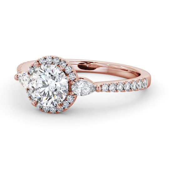  Halo Round Diamond Engagement Ring 9K Rose Gold - Munise ENRD231_RG_THUMB2 