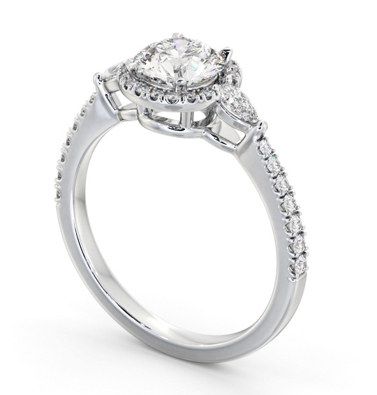 Halo Round with Pear Diamond Engagement Ring Palladium ENRD231_WG_THUMB1