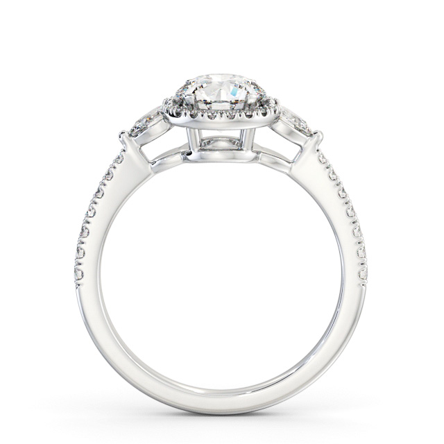 Halo Round Diamond Engagement Ring Platinum - Munise ENRD231_WG_UP