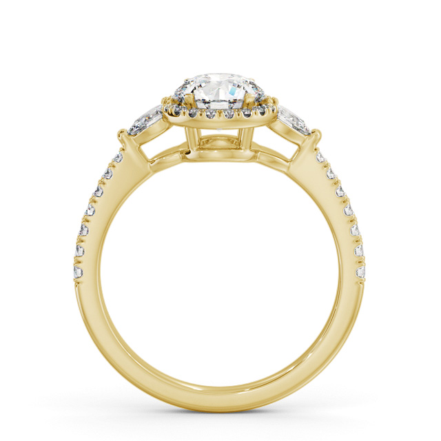 Halo Round Diamond Engagement Ring 18K Yellow Gold - Munise ENRD231_YG_UP