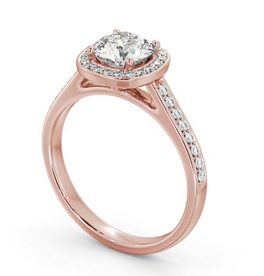  Halo Round Diamond Engagement Ring 18K Rose Gold - Padilla ENRD232_RG_THUMB1 