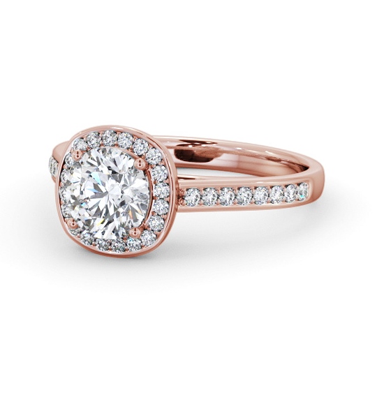  Halo Round Diamond Engagement Ring 18K Rose Gold - Padilla ENRD232_RG_THUMB2 