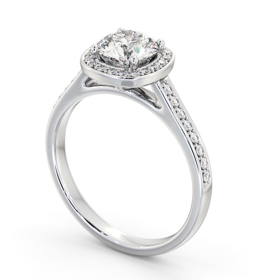  Halo Round Diamond Engagement Ring 9K White Gold - Padilla ENRD232_WG_THUMB1 