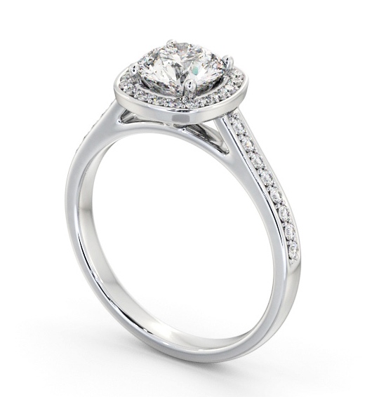 Round Diamond with Channel Set Halo Engagement Ring Palladium ENRD232_WG_THUMB1