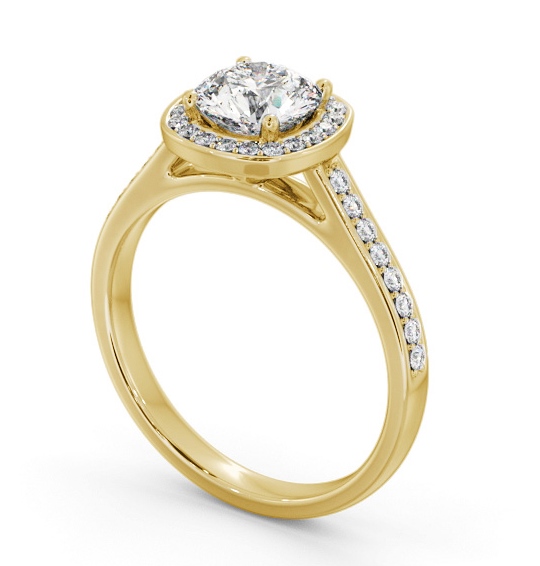  Halo Round Diamond Engagement Ring 18K Yellow Gold - Padilla ENRD232_YG_THUMB1 
