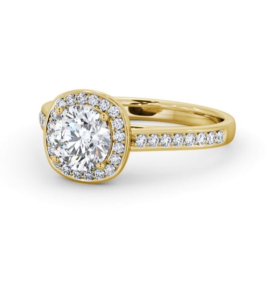  Halo Round Diamond Engagement Ring 9K Yellow Gold - Padilla ENRD232_YG_THUMB2 