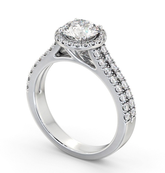 Halo Round Diamond Split Band Engagement Ring Platinum ENRD234_WG_THUMB1 