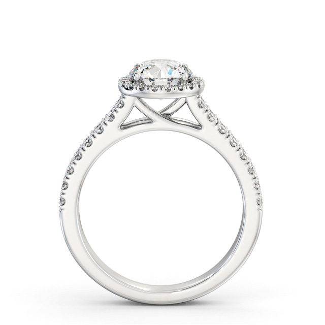 Halo Round Diamond Engagement Ring Platinum - Saffa ENRD234_WG_UP