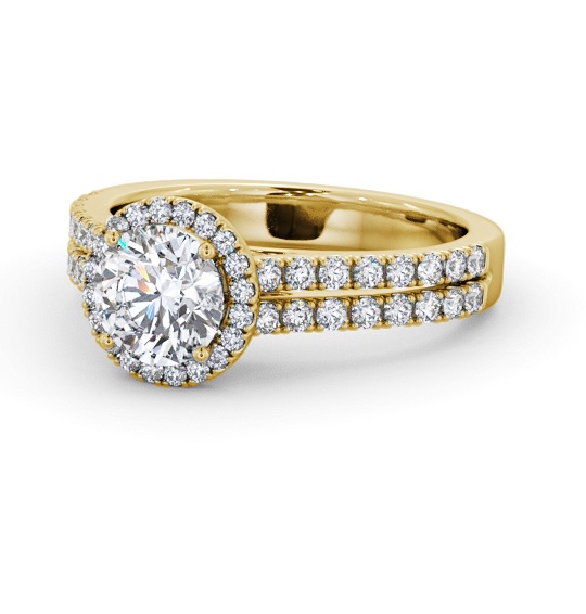  Halo Round Diamond Engagement Ring 9K Yellow Gold - Saffa ENRD234_YG_THUMB2 