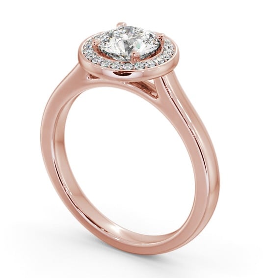  Halo Round Diamond Engagement Ring 18K Rose Gold - Seymour ENRD236_RG_THUMB1 
