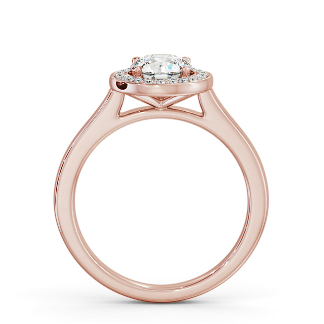 Halo Round Diamond Engagement Ring 9K Rose Gold - Seymour ENRD236_RG_UP