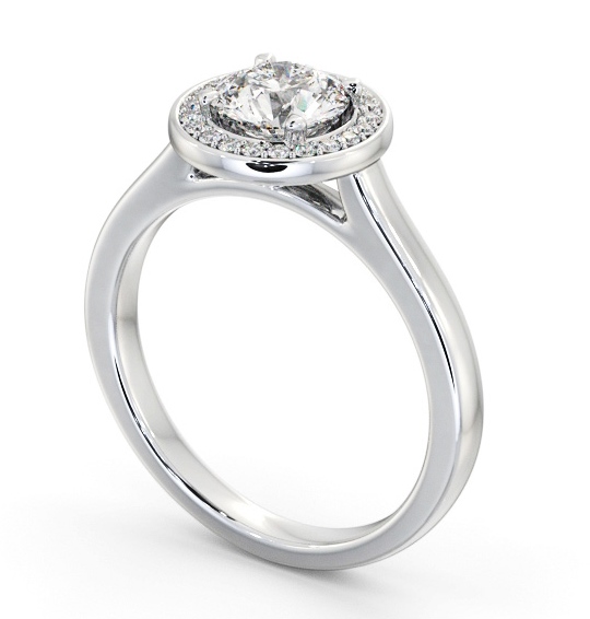 Round Diamond with A Channel Set Halo Engagement Ring 18K White Gold ENRD236_WG_THUMB1