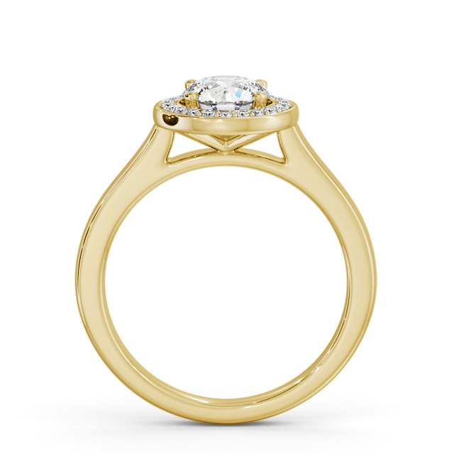 Halo Round Diamond Engagement Ring 9K Yellow Gold - Seymour ENRD236_YG_UP
