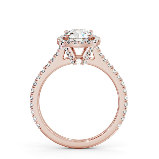 Halo Round Diamond Engagement Ring 18K Rose Gold - Kendra ENRD237_RG_UP