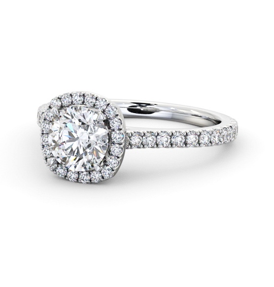  Halo Round Diamond Engagement Ring 9K White Gold - Kendra ENRD237_WG_THUMB2 