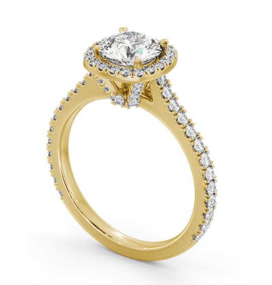  Halo Round Diamond Engagement Ring 9K Yellow Gold - Kendra ENRD237_YG_THUMB1 