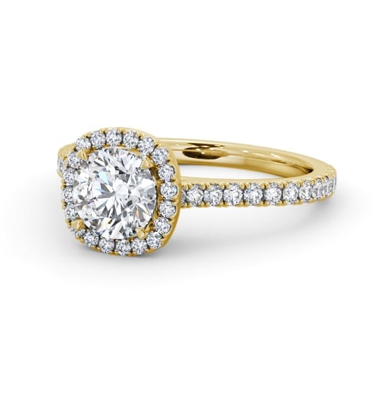  Halo Round Diamond Engagement Ring 18K Yellow Gold - Kendra ENRD237_YG_THUMB2 