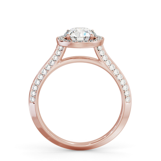 Halo Round Diamond Engagement Ring 9K Rose Gold - Alberbury ENRD238_RG_UP