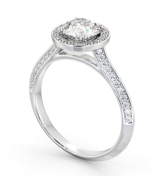 Halo Round Diamond with Knife Edge Band Engagement Ring Palladium ENRD238_WG_THUMB1