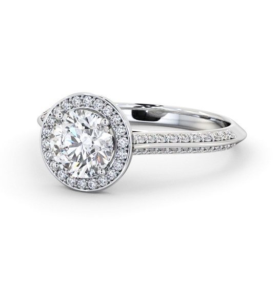  Halo Round Diamond Engagement Ring Palladium - Alberbury ENRD238_WG_THUMB2 