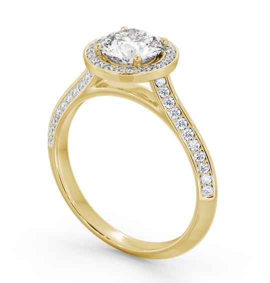 Halo Round Diamond Engagement Ring 18K Yellow Gold - Alberbury ENRD238_YG_THUMB1