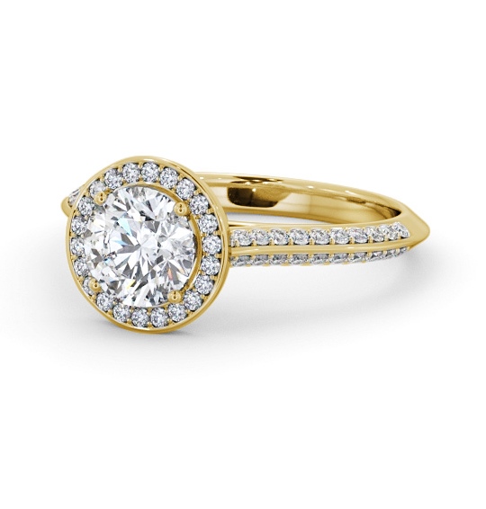  Halo Round Diamond Engagement Ring 9K Yellow Gold - Alberbury ENRD238_YG_THUMB2 