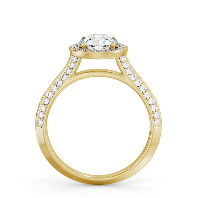 Halo Round Diamond Engagement Ring 9K Yellow Gold - Alberbury ENRD238_YG_UP