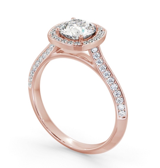 Halo Round Diamond with Knife Edge Band Engagement Ring 9K Rose Gold ENRD239_RG_THUMB1